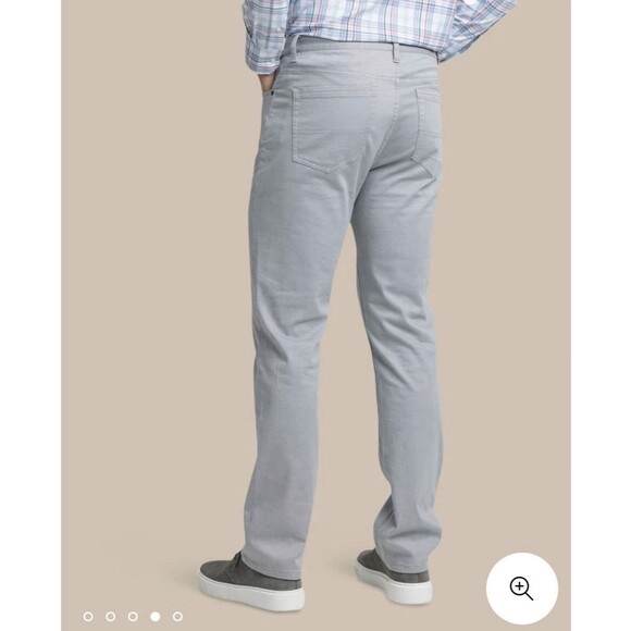 Southern Tide Sullivan 5-Pocket Men's W36 L30 Soft, Flexible Grey Chino Pants - Picture 2 of 13